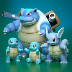 all.jpg STL file squirtle evolutions・3D printing model to download
