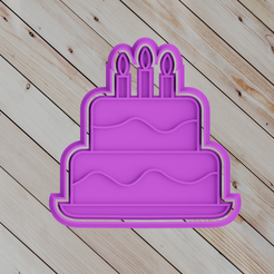 2.png STL file COOKIE CUTTER birthday cake・3D printer design to download