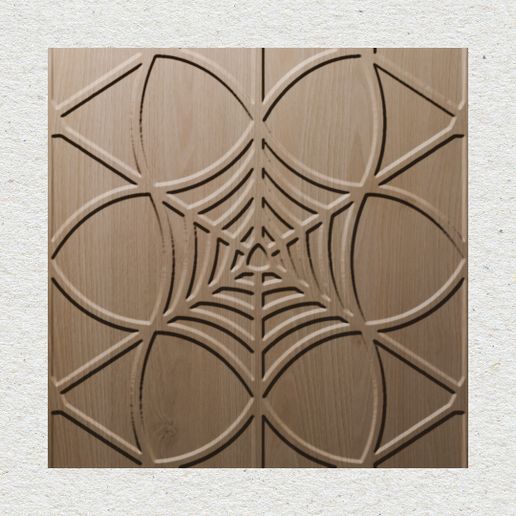 Gothic Arch Spiderweb Rose Window Seamless 3D Wall Panel STL Model for CNC & 3D Printing