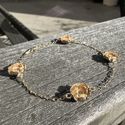 💐 Jasmine Flower Charm Bracelet・ STL File for 3D printing・Cults