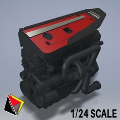 124 SCALE Fichier STL Moteur K20C échelle 1/24・Design pour impression 3D à télécharger, PWLDC