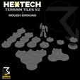 Terrain-Tiles-v2-Rough-Ground.jpg HEXTECH - Terrain Tiles v2 (Woods, Rough Ground, Ruins, Rubble) - Battletech Compatible Terrain