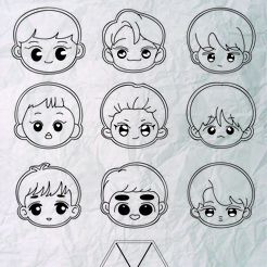 EXO-01.jpg STL file Exo Boy Band Cookie Cutter Set・3D printing template to download, Andago3D