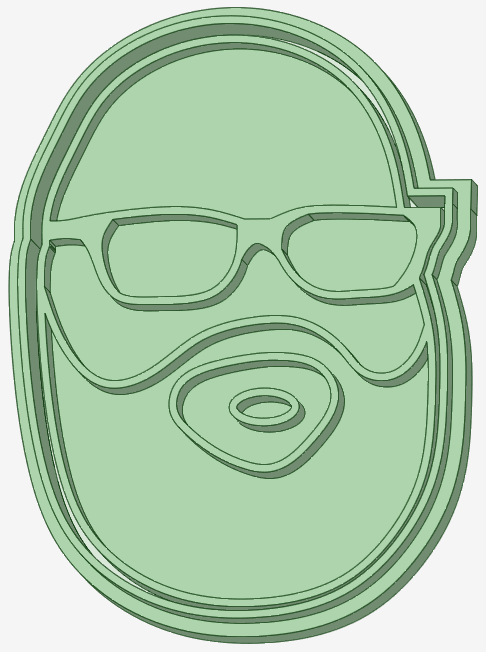 Hipster_e.png STL file Hipster Man 60mm cookie cutter・3D printing template to download, osval74