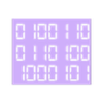 binary.STL Digital numbers cake stencil
