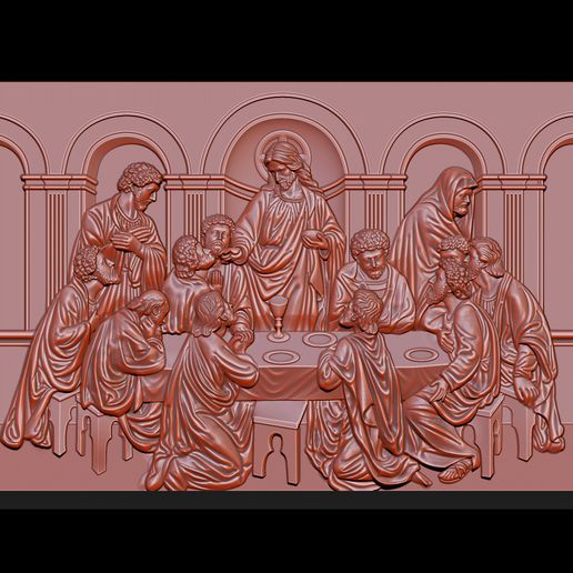 K_-(8).jpg 3D file CNC 3d Relief Model STL for Router 3 axis - The Last Supper・3D printable design to download, briarena8185
