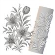 bthumbnale-embossed.jpg Lily Cluster Spray Clay Roller – Embossed Texture STL for Pottery, Polymer Clay & Slab Work