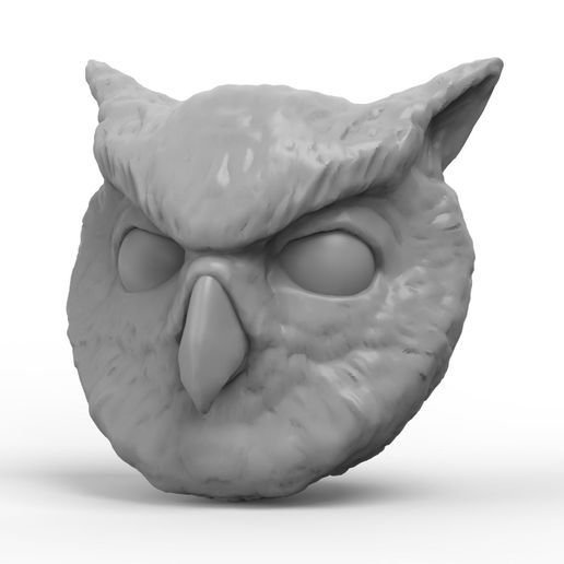 Download STL file Owl Head Magnet • 3D printing template • Cults