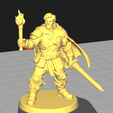 Warrior.png Torchlit Hero STL Miniature - Fantasy Warrior for Tabletop RPGs