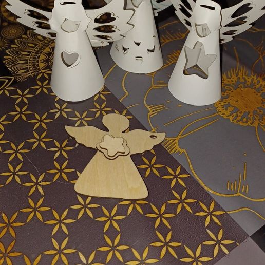 👼 ANGEL WITH HEART without die-cutting machine (laser cut on cardboard ...