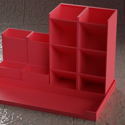 render2.jpg Archivo STL Organizador escritorio・Diseño de impresión en 3D para descargar