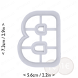 letter_b~2.5in-cm-inch-top.png Letter B Cookie Cutter 2.5in / 6.4cm