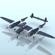 2.jpg Lockheed P-38 '' Lightning '' - WW2 USA US Army American United States Air Force USAF Flames of War Bolt Action 15mm 20mm 25mm 28mm 32mm