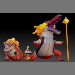 SkeledirgePokemon-Fuecoco-Crocalor-Skeledirge.jpg Файл STL Покемон Фуэкоко Крокалор Скеледирдж・Дизайн 3D принтера для загрузки