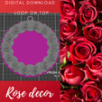 _Rose-wreath-with-loop.png Rose circle decor / Frame / rose realistic flower decor / wall decor / Rose frame / Wedding decor / centerpiece