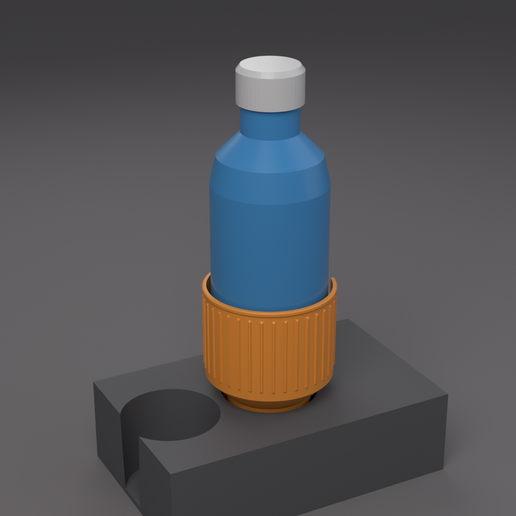 Car Cup Holder Adapter for Big Bottles and Mugs - 97 mm Cup, Spring Fins Fit 68-82 mm Holders, Handle Slot - 1 Piece, No Supports