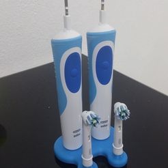 Soporte de montaje en pared familiar Cepillo de dientes eléctrico y pasta  de dientes / Oral B / Impreso en 3D