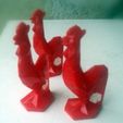 rooster stl 3d.jpg Red rooster Christmas. Low poly