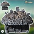 2.jpg Round medieval hobbit house with cross on roof and round door (15) - Medieval Middle Earth Age 28mm 15mm RPG Shire
