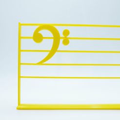 staff-bass-color-11.jpg STL-Datei Musik Bassschlüssel auf Notenständer Spielzeug Geschenk・3D-Druck-Idee zum Herunterladen