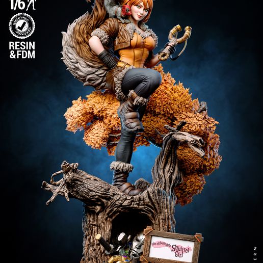 WICKED MARVEL SQUIRREL GIRL SCULPTURE : TESTED AND READY FOR 3D PRINTING