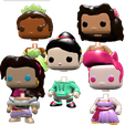 5quatriemes.png STL file TIANA VAIANA MEGARA ESMERALDA VANELLOPE・Template to download and 3D print
