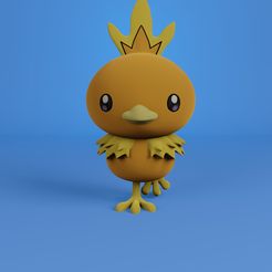 TorchicRENDER.jpg STL-Datei Torchic Pokemon・3D-druckbares Design zum Herunterladen, JanJas3D