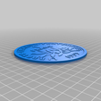 Franc_1_top_B_V1.png Free STL file Coin coaster Franc 1・Design to download and 3D print
