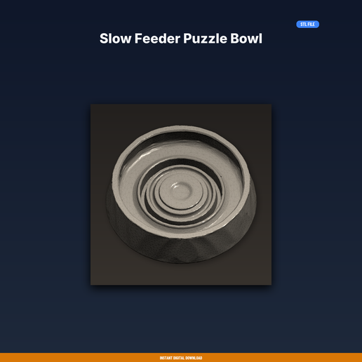 Slow Feeder Puzzle Bowl - 3D Printable STL File