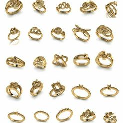 0001-0025.jpg STL file 25-pieces diamond ring-A・3D printable design to download