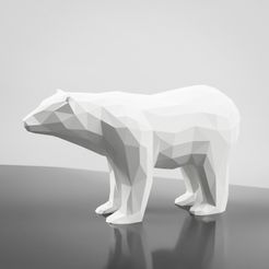 render.jpg STL-Datei Low Poly Bär Skulptur 3D Modell・3D-Drucker-Vorlage zum herunterladen