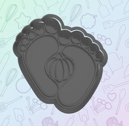 Pumpkin Baby Feet Cookie Cutter