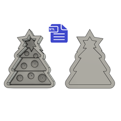 STL00329-1.png Descargar archivo Molde de bomba de baño de árbol de Navidad 2pc • Plan para imprimir en 3D, CraftsAndGlitterShop