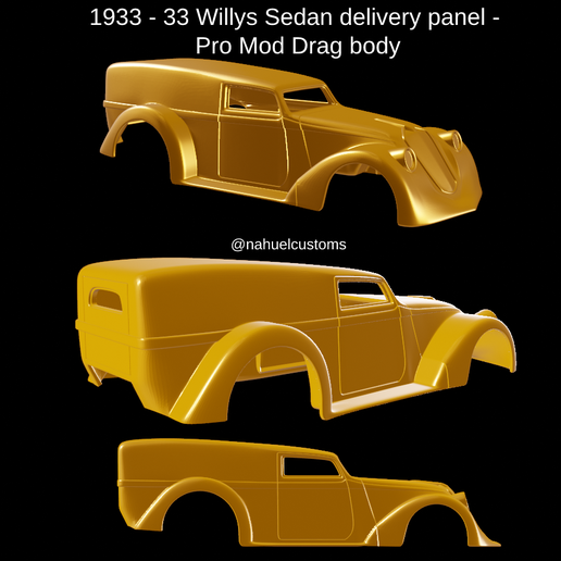 1933 - 33 Willys Sedan delivery panel - Pro Mod Drag body 3D model