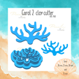 ™ Coral 2 clay cutter atten STL FiLE Sizes) | >> Ci mim Sirmione and . ss ge ce. . OT Coral clay cutter | Sea animal clay cutter | Summer clay cutter | Polymer clay tool | Clay cutter | Cookie cutter