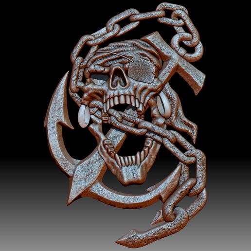 8.jpg Пиратская эмблема барельеф