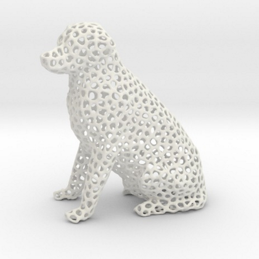 Labrador Retriever Dog Voronoi 3D model