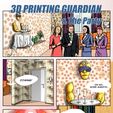3D PRINTING GUARDIAN & The Party.jpg Бесплатный STL файл 3D Printing Guardian - настенный держатель катушки с филаментом・Идея 3D-печати для скачивания