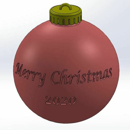 2020 Merry Christmas Ornament - 3D model önizlemesi