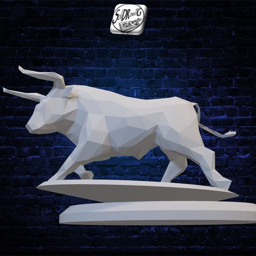 Slayt4.jpg Angry Looking Bull - Low Poly - Bust - Excellent Design - Decor