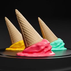 1.jpg 3D file MELTING ICE CREAM- NO SUPPORT・3D print model to download, HaeSea