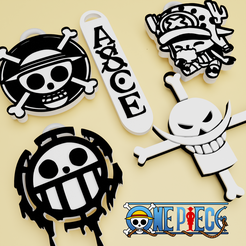 5untitled.png 3D file ONE PIECE - KEYCHAIN / KEY HOLDER・Model to download and 3D print