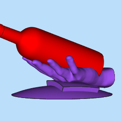 1.png Archivo STL SOPORTE DE MANO PARA BOTELLAS DE VINO・Modelo para descargar y imprimir en 3D
