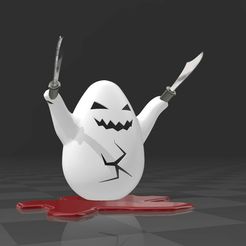 bloodhungry-egg3.jpg STL file bloodthirsty egg - halloween decor with knive・Model to download and 3D print