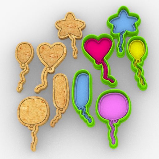 Balloons - kit 5 cutters 3D model