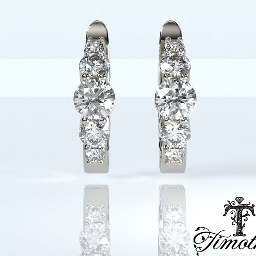 Timothes Diamond Earing 3D JewelryModel Printable 3D ER50