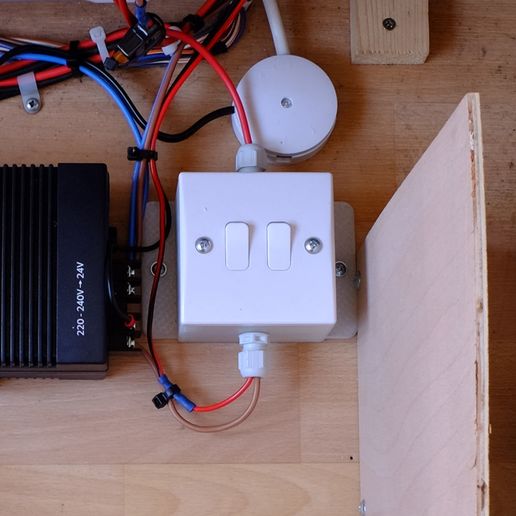 Download free STL file UK single socket or light switch back box with mounting ears and gland