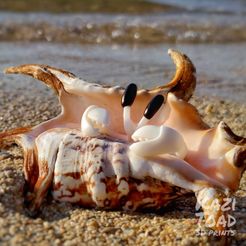 CrabRing_shell2_KaziToad.jpeg Free STL file Hugging Crab Ring(s)・3D printing idea to download