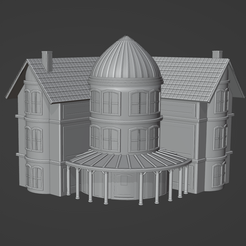 House_MAIN-View.png STL-Datei Haus, Villa, Architektur, Gebäude, Vintage, Stadt, Säulen・3D-druckbares Modell zum herunterladen