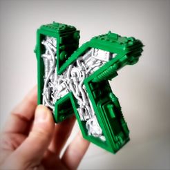 Lettre_K_Vignette_A_01.jpg Archivo STL Letra Steampunk K・Diseño de impresión en 3D para descargar